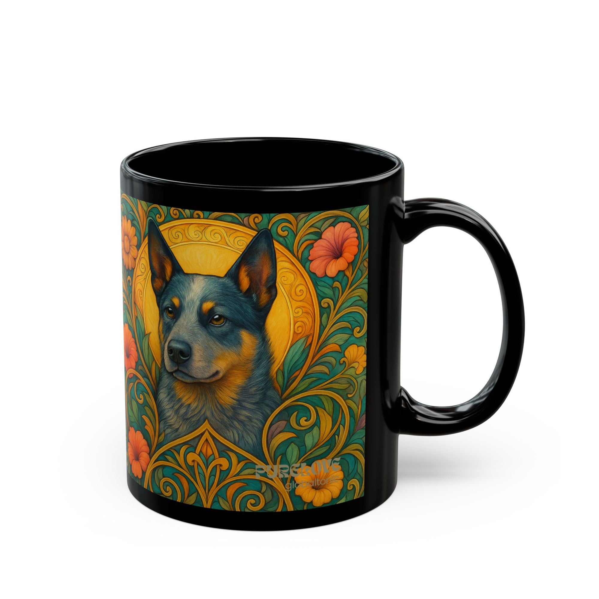 Blue Heeler Cattle Dog Lover Black Mug – Vintage Pet-Themed Cup for Birthdays & Home Decor