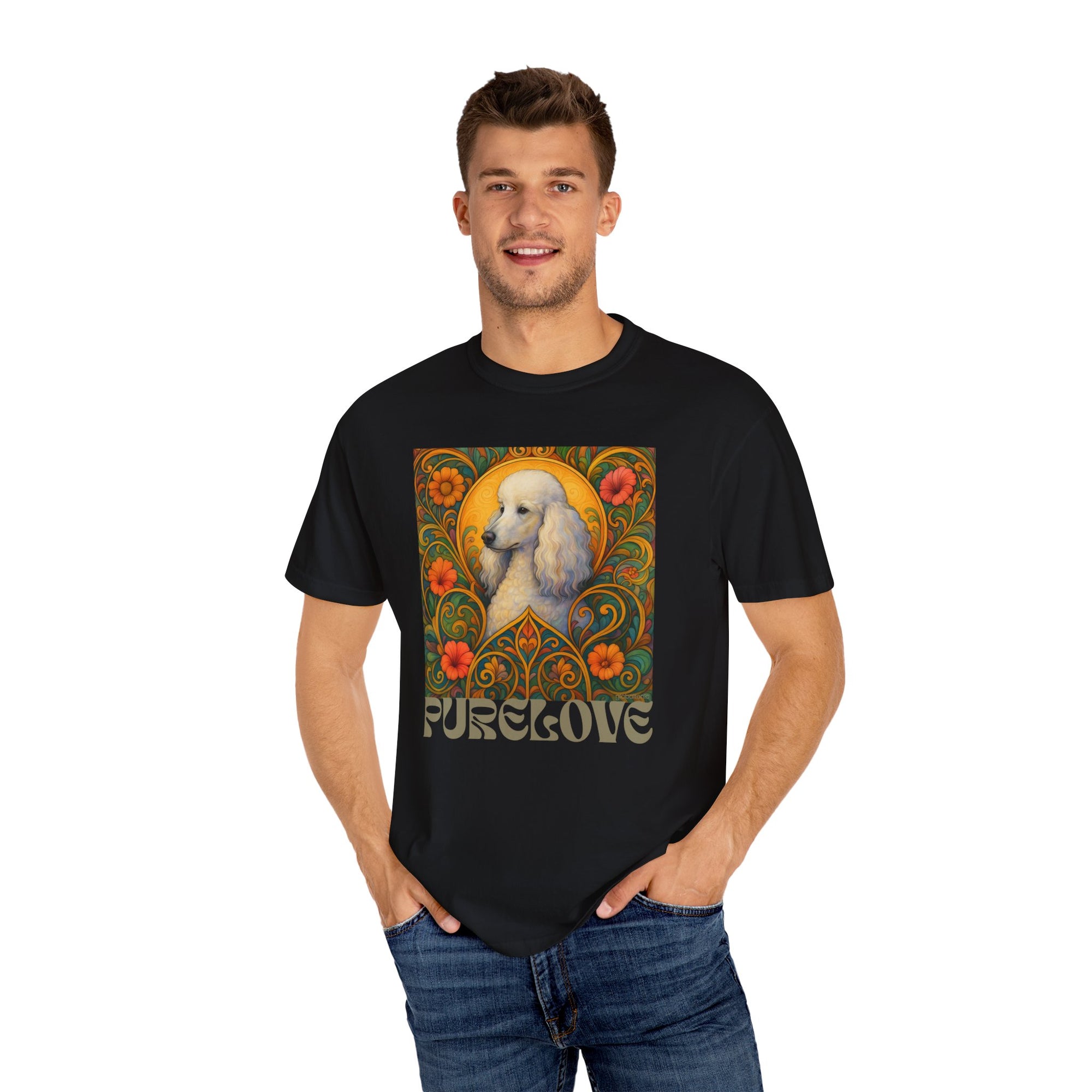White Poodle Vintage Graphic T-Shirt – Unisex Cotton Tee for Dog Lovers