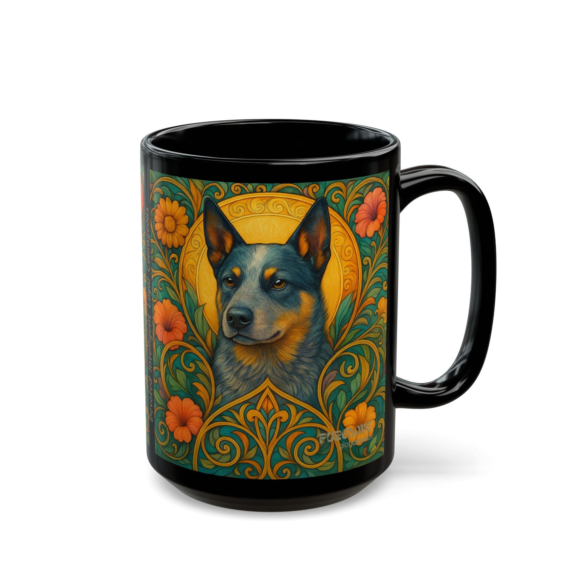 Blue Heeler Cattle Dog Lover Black Mug – Vintage Pet-Themed Cup for Birthdays & Home Decor