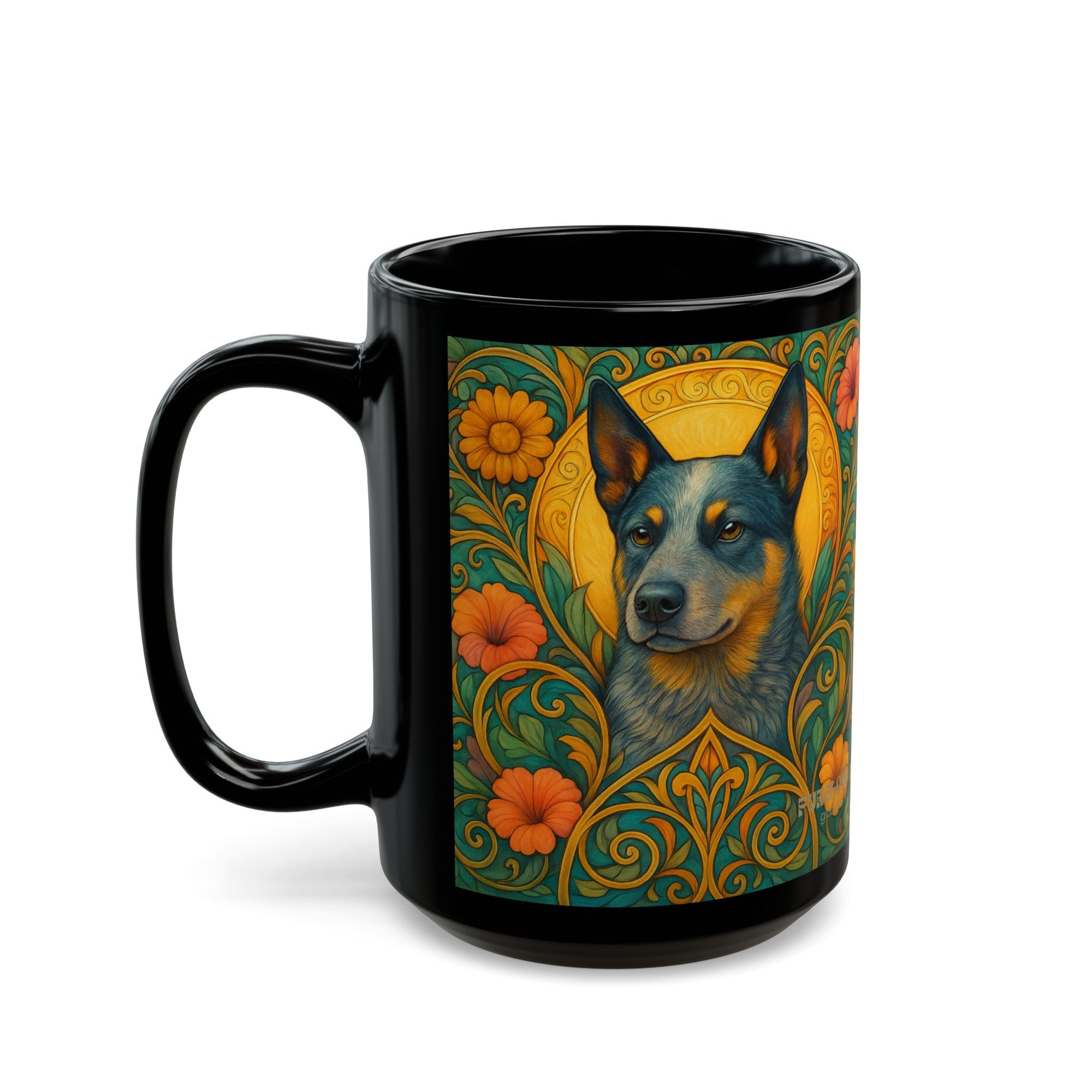 Blue Heeler Cattle Dog Lover Black Mug – Vintage Pet-Themed Cup for Birthdays & Home Decor