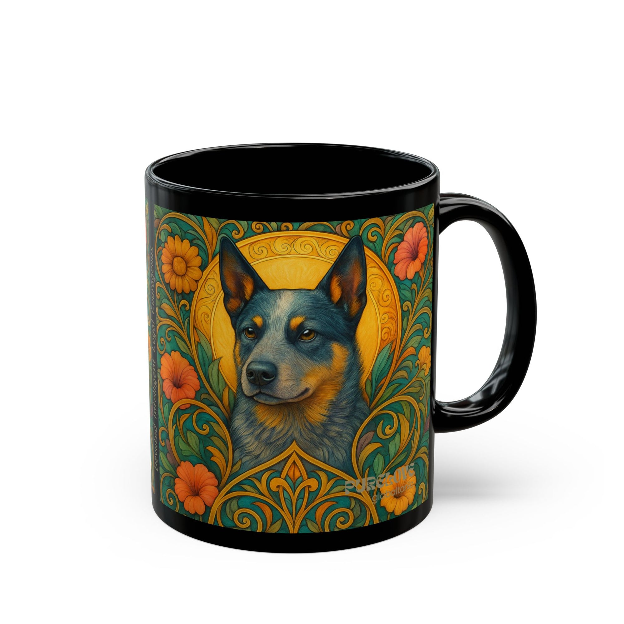 Blue Heeler Cattle Dog Lover Black Mug – Vintage Pet-Themed Cup for Birthdays & Home Decor
