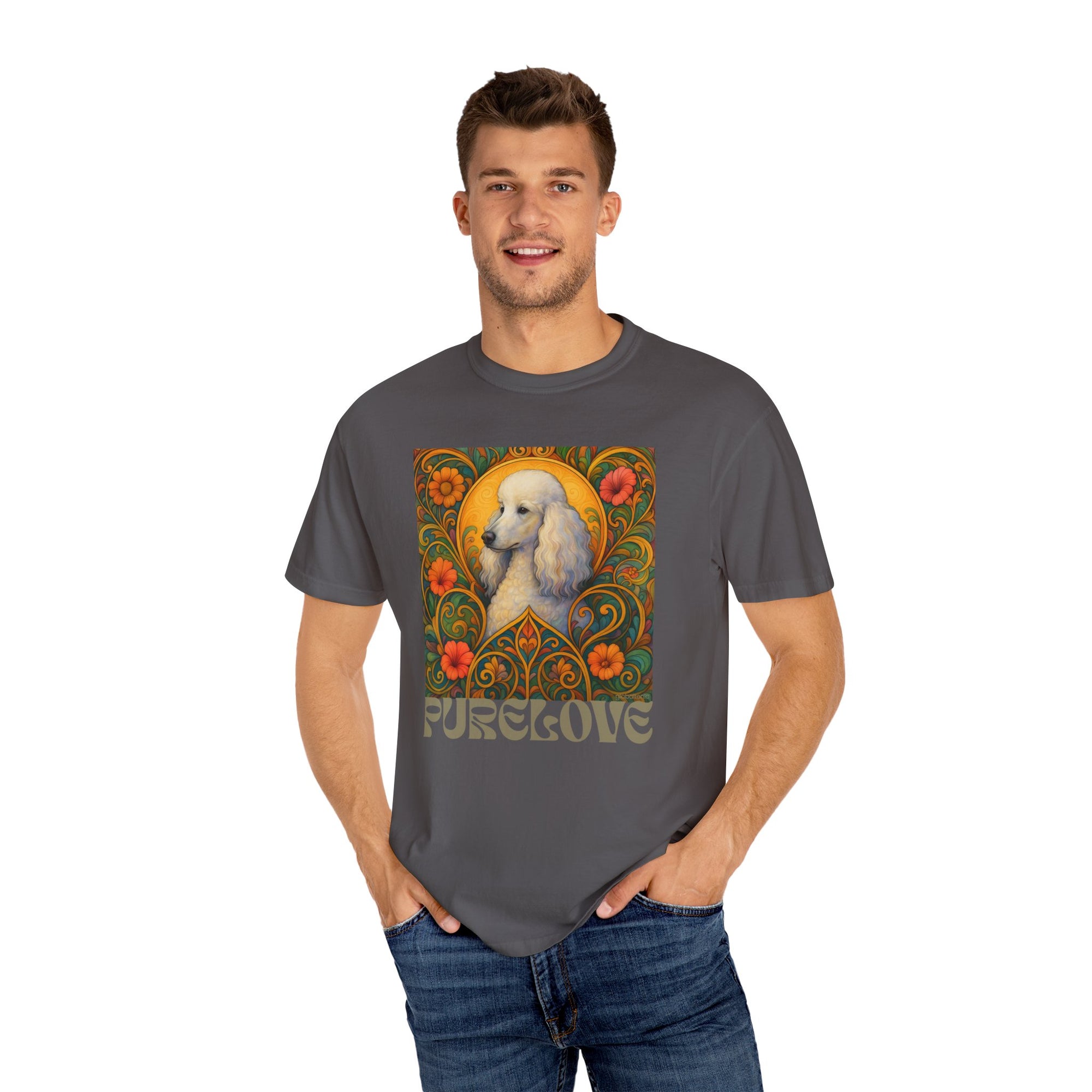 White Poodle Vintage Graphic T-Shirt – Unisex Cotton Tee for Dog Lovers