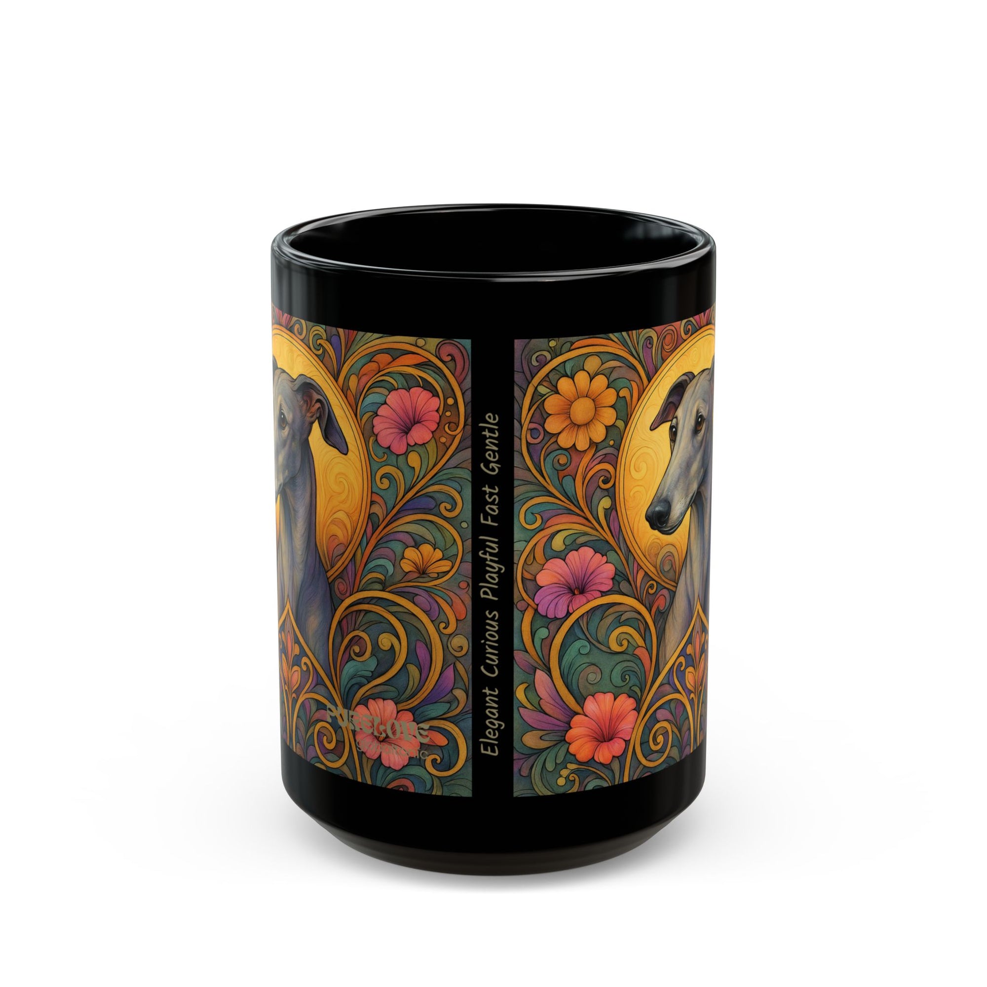 Greyhound Dog Lover Black Mug – Vintage Pet Themed Cup for Gifts & Home Decor