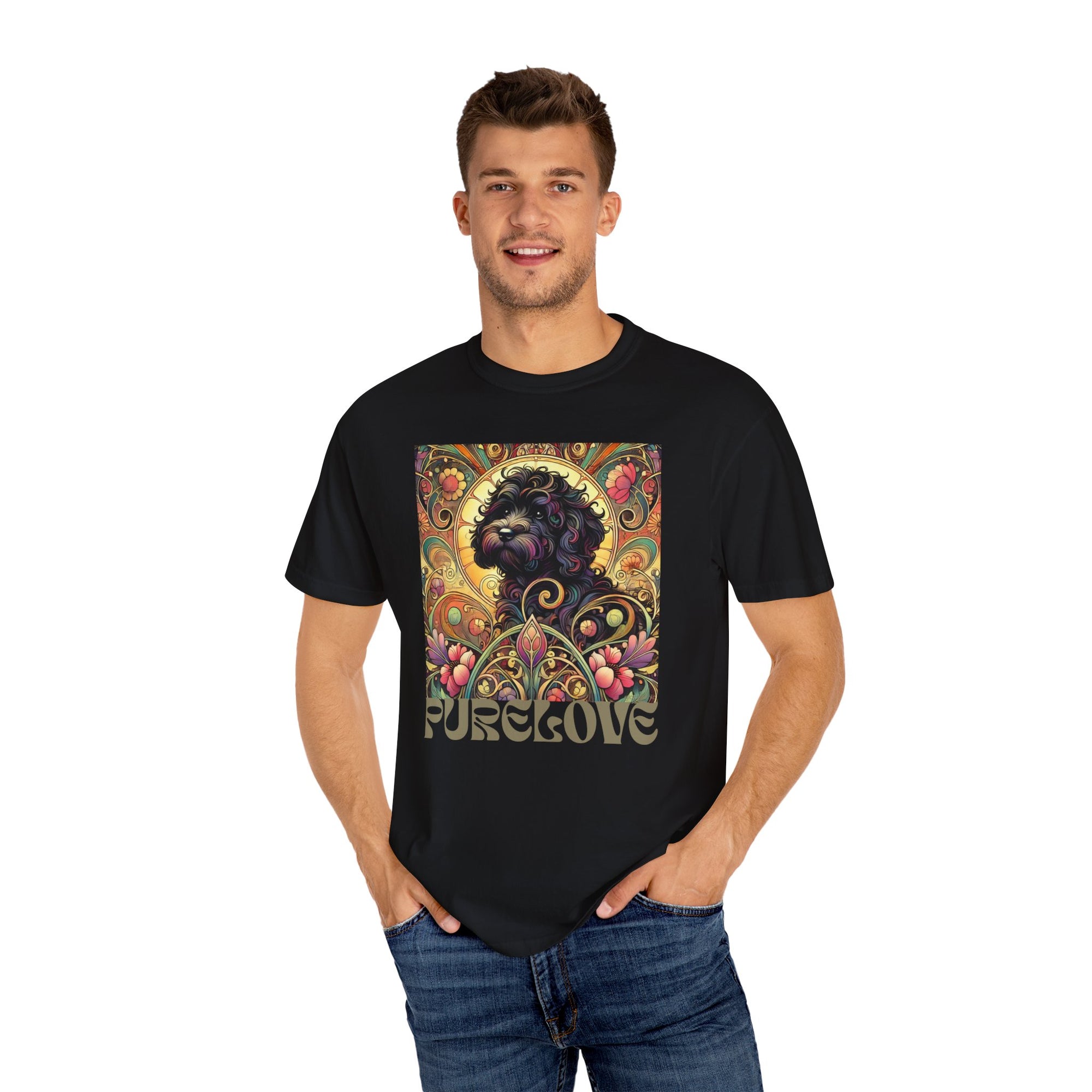 Black Cavoodle/Cockapoo Vintage Graphic T-Shirt – Unisex Cotton Tee for Dog Lovers
