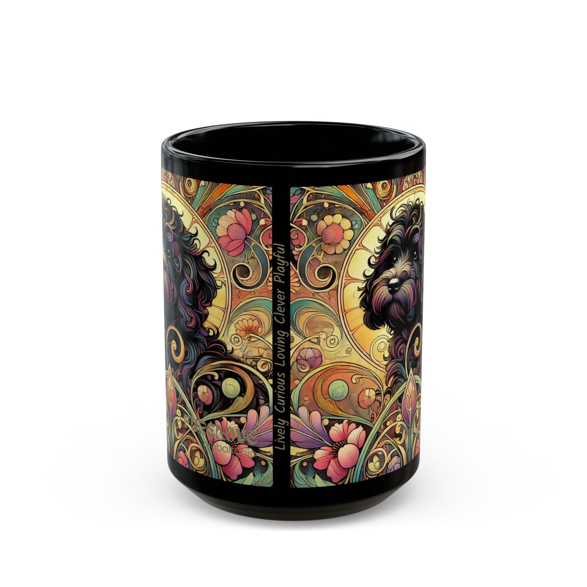 Black Cavoodle Cockapoo Dog Lover Black Mug – Vintage Pet Themed Cup for Gifts & Home Decor