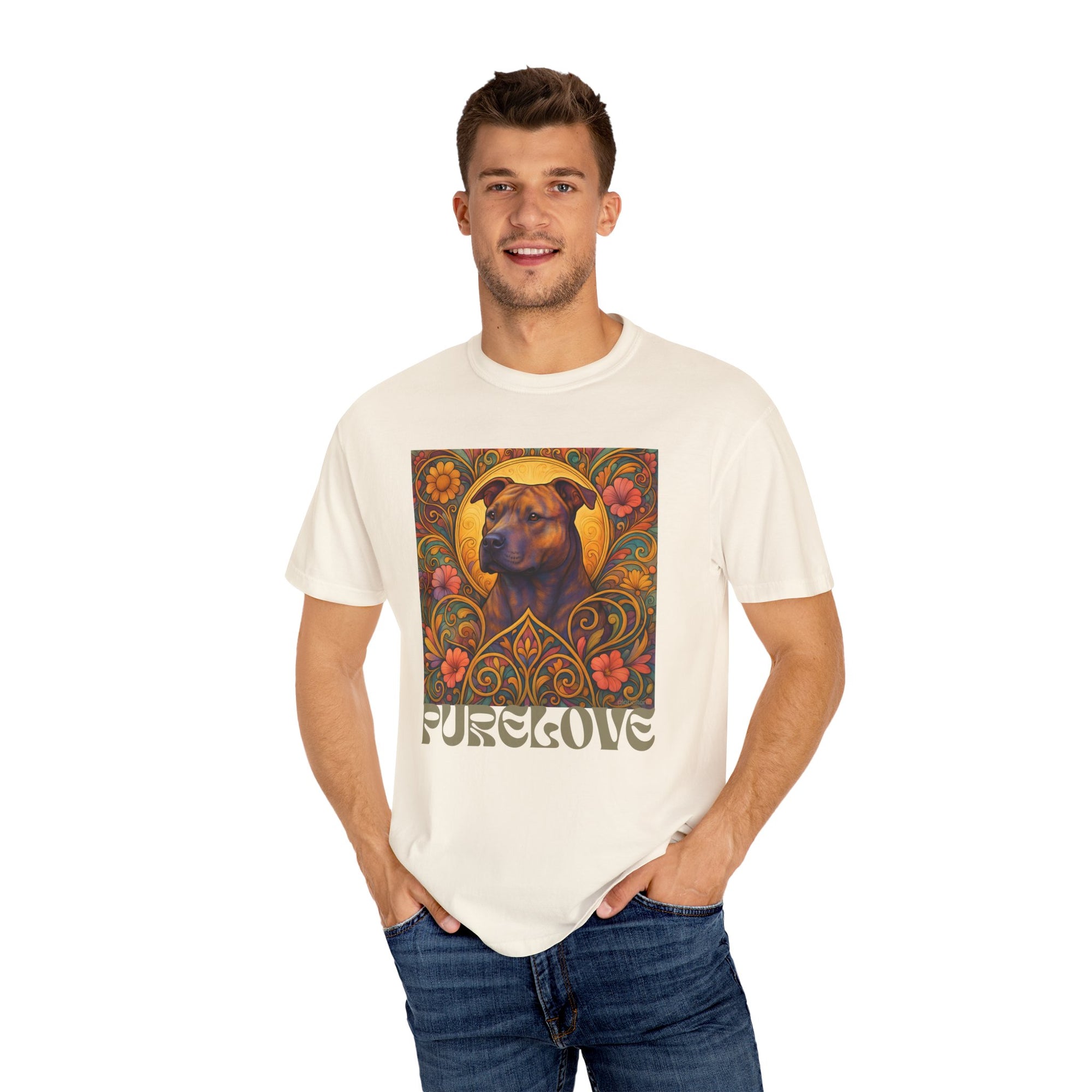 Staffy/Staffordshire Bull Terrier Brindle Vintage Graphic T-Shirt – Unisex Cotton Tee for Dog Lovers