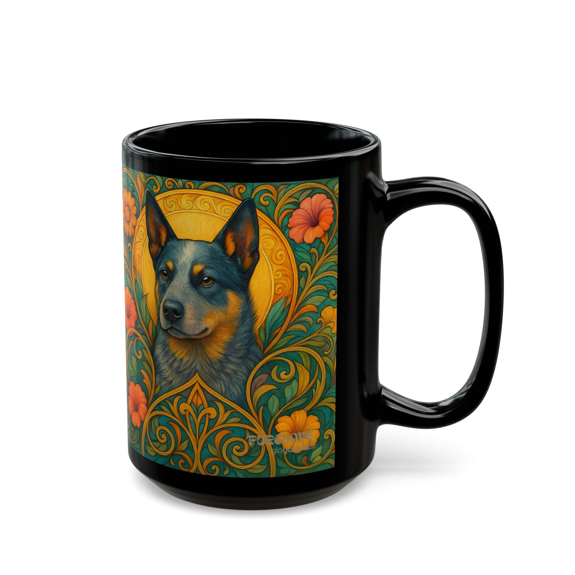 Blue Heeler Cattle Dog Lover Black Mug – Vintage Pet-Themed Cup for Birthdays & Home Decor