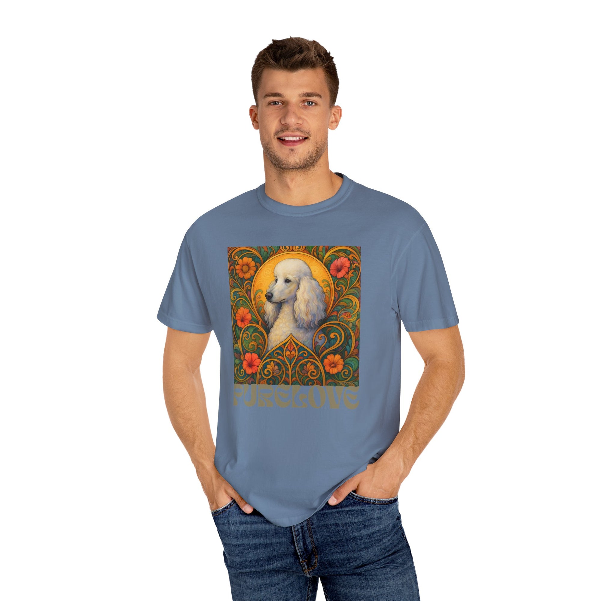 White Poodle Vintage Graphic T-Shirt – Unisex Cotton Tee for Dog Lovers