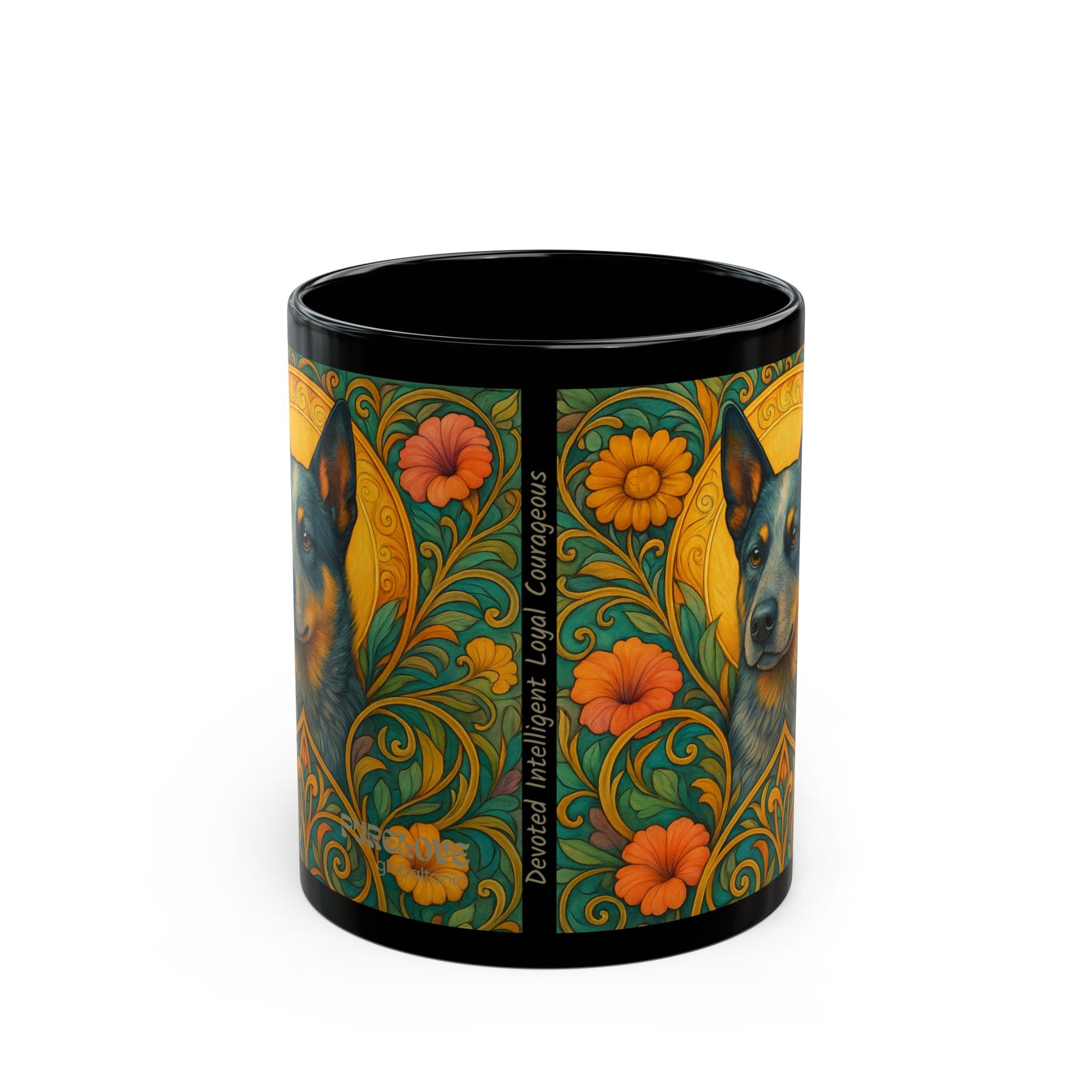 Blue Heeler Cattle Dog Lover Black Mug – Vintage Pet-Themed Cup for Birthdays & Home Decor