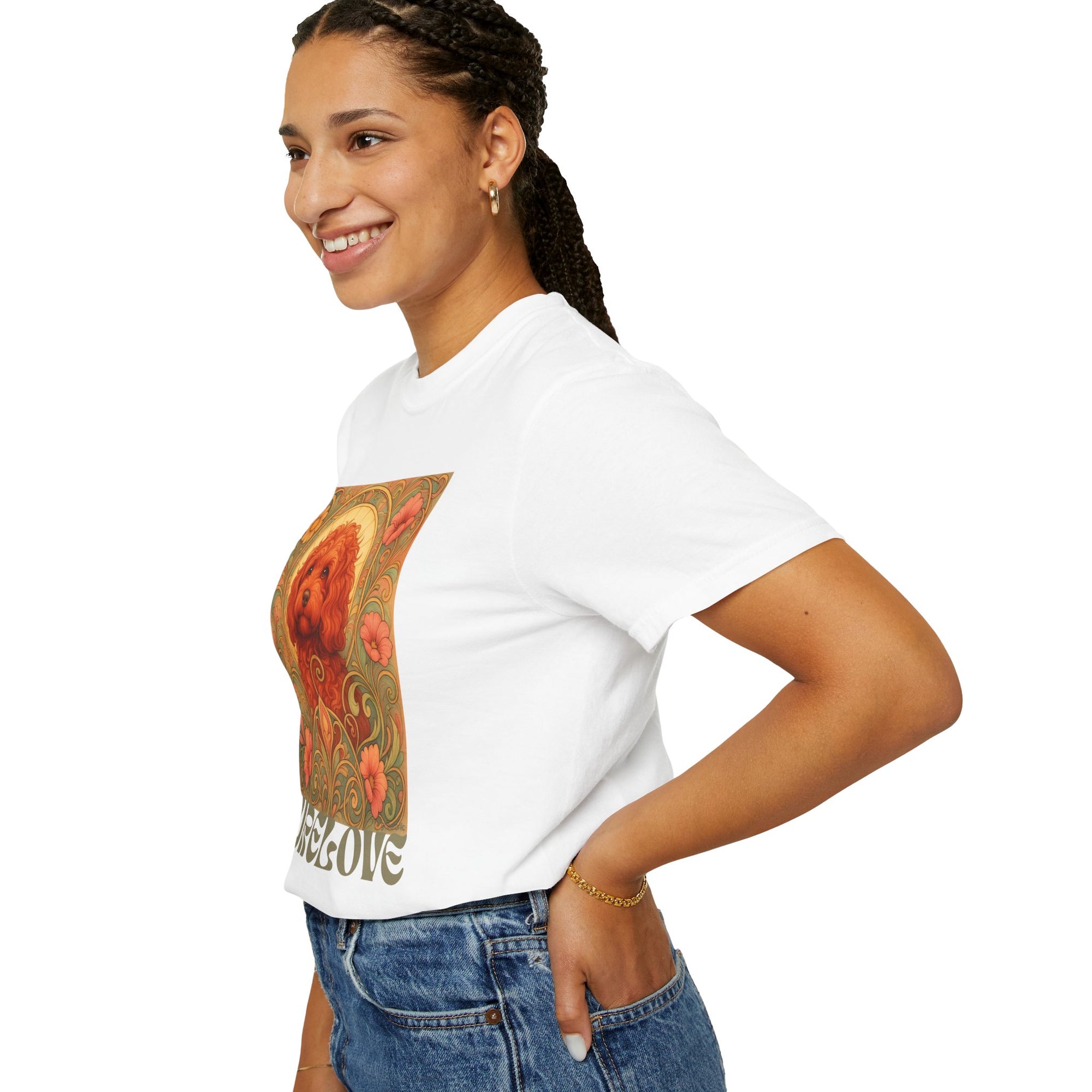 Strawberry Cockapoo/Cavoodle Vintage Graphic T-shirt -Unisex Cotton Tee for Dog Lovers