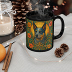 Blue Heeler Cattle Dog Lover Black Mug – Vintage Pet-Themed Cup for Birthdays & Home Decor