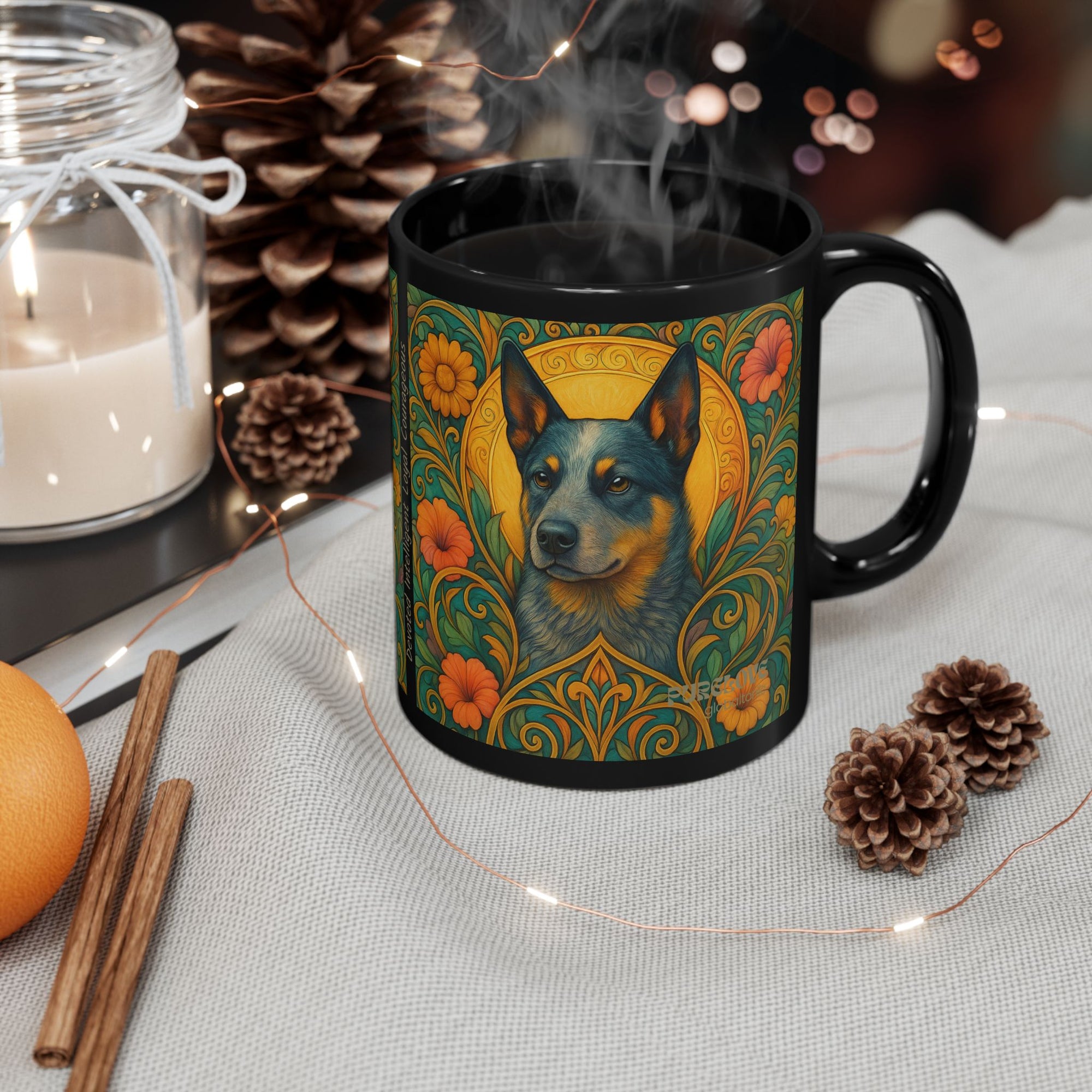 Blue Heeler Cattle Dog Lover Black Mug – Vintage Pet-Themed Cup for Birthdays & Home Decor