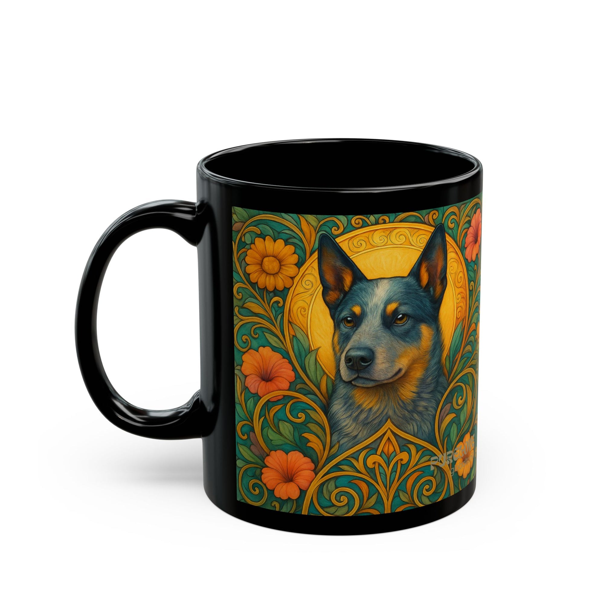 Blue Heeler Cattle Dog Lover Black Mug – Vintage Pet-Themed Cup for Birthdays & Home Decor