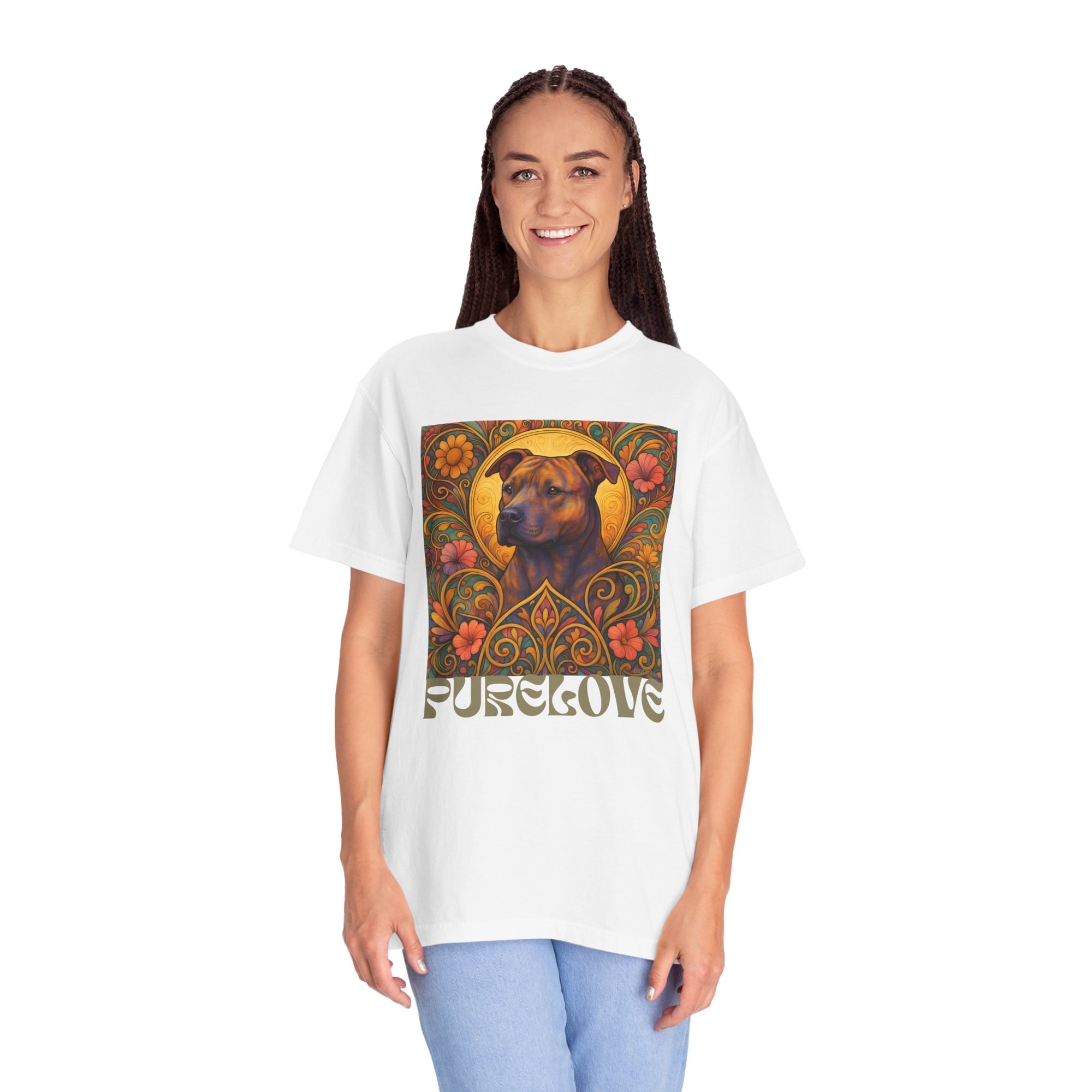 Staffy/Staffordshire Bull Terrier Brindle Vintage Graphic T-Shirt – Unisex Cotton Tee for Dog Lovers