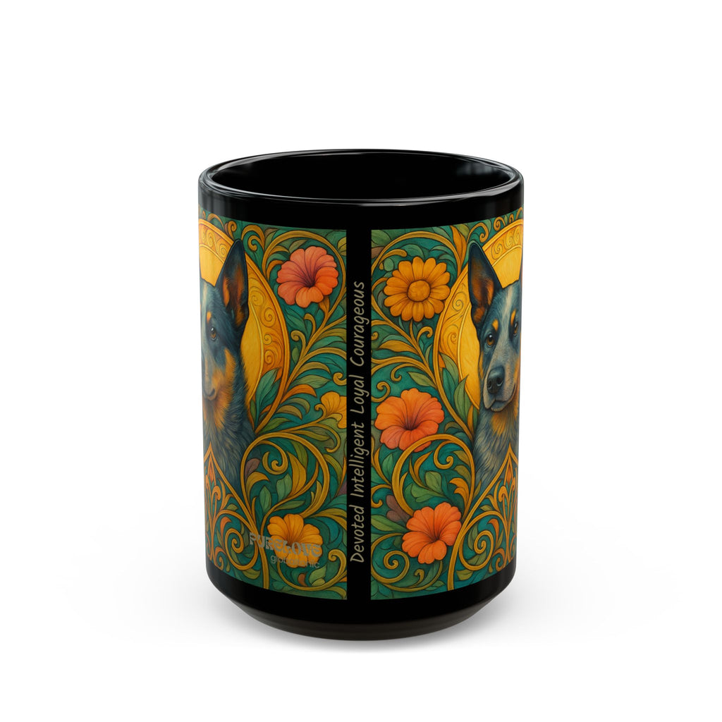 Blue Heeler Cattle Dog Lover Black Mug – Vintage Pet-Themed Cup for Birthdays & Home Decor