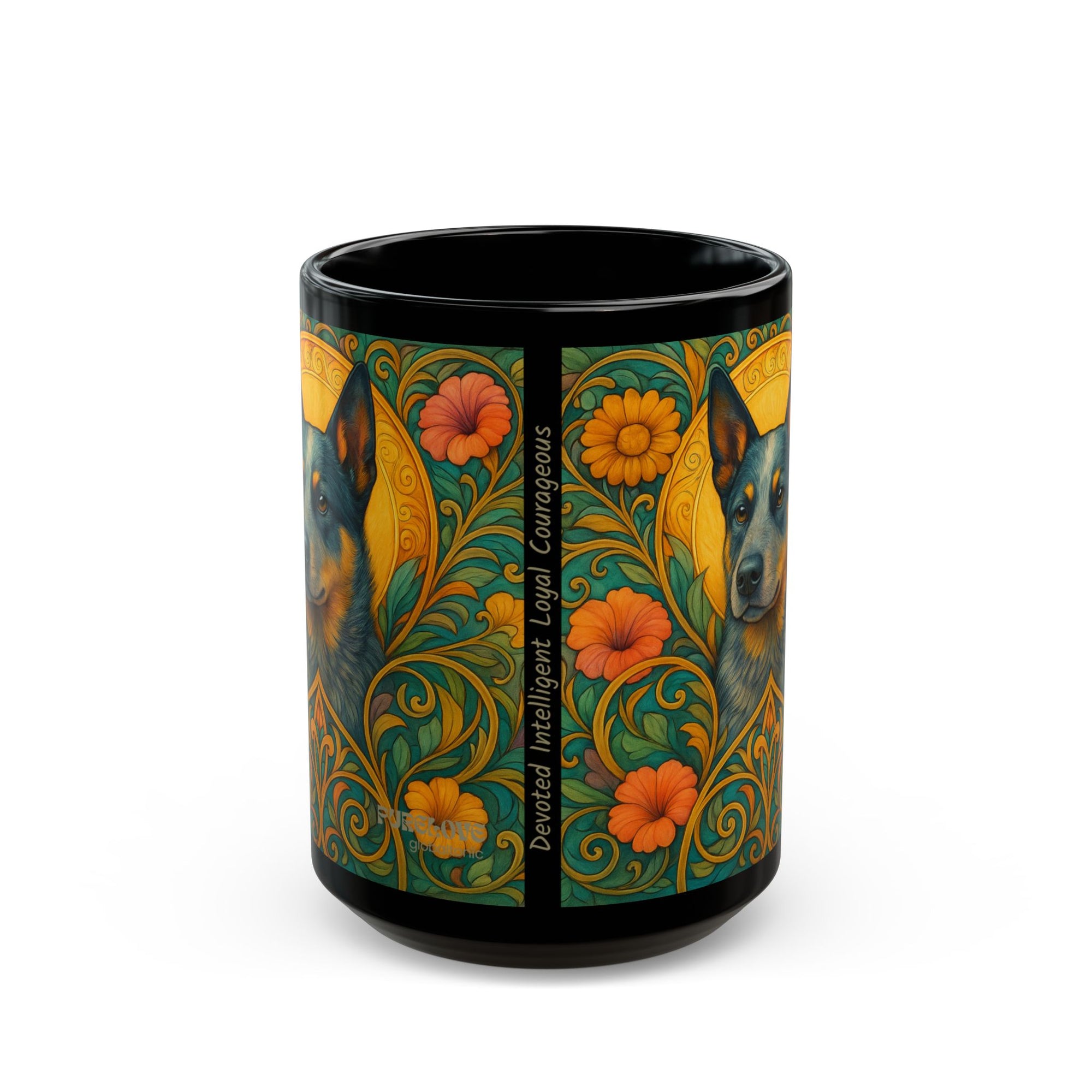 Blue Heeler Cattle Dog Lover Black Mug – Vintage Pet-Themed Cup for Birthdays & Home Decor