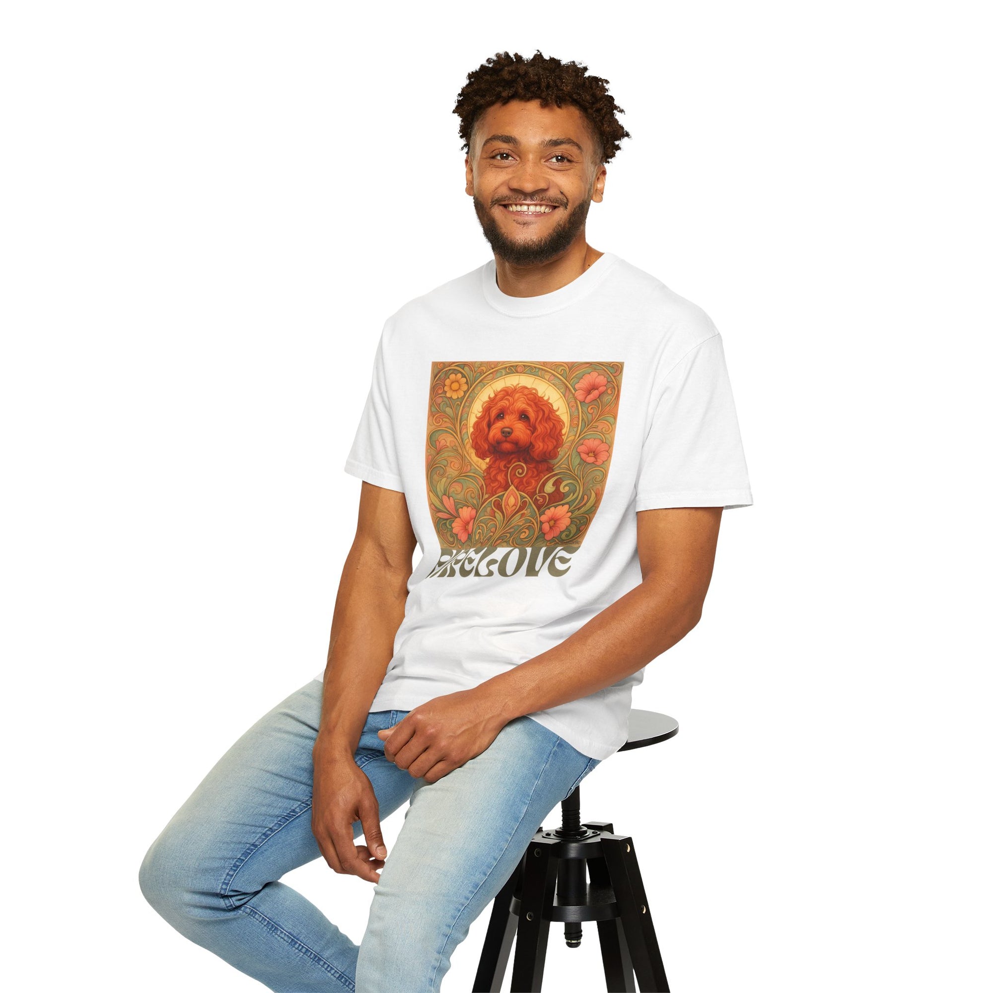 Strawberry Cockapoo/Cavoodle Vintage Graphic T-shirt -Unisex Cotton Tee for Dog Lovers