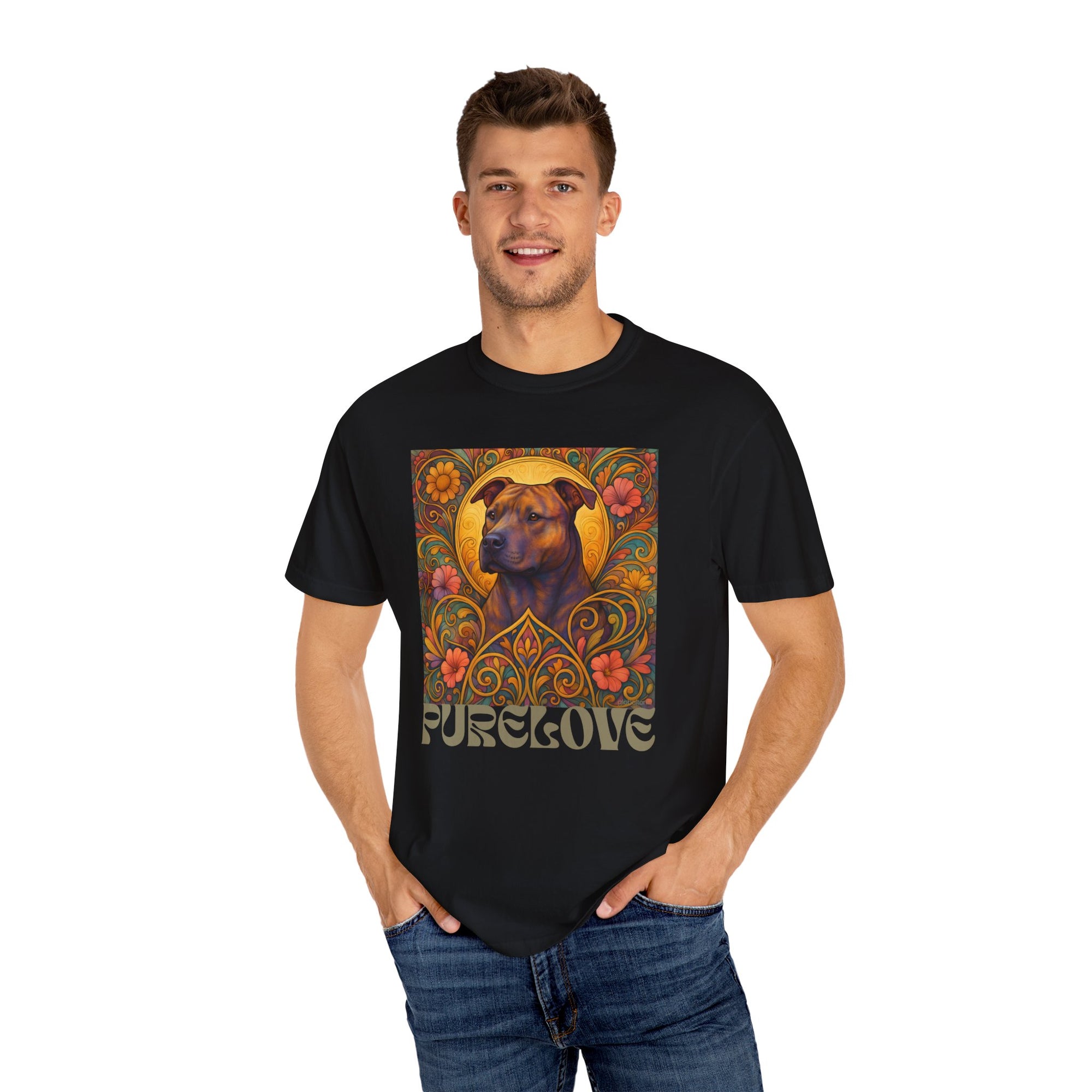 Staffy/Staffordshire Bull Terrier Brindle Vintage Graphic T-Shirt – Unisex Cotton Tee for Dog Lovers