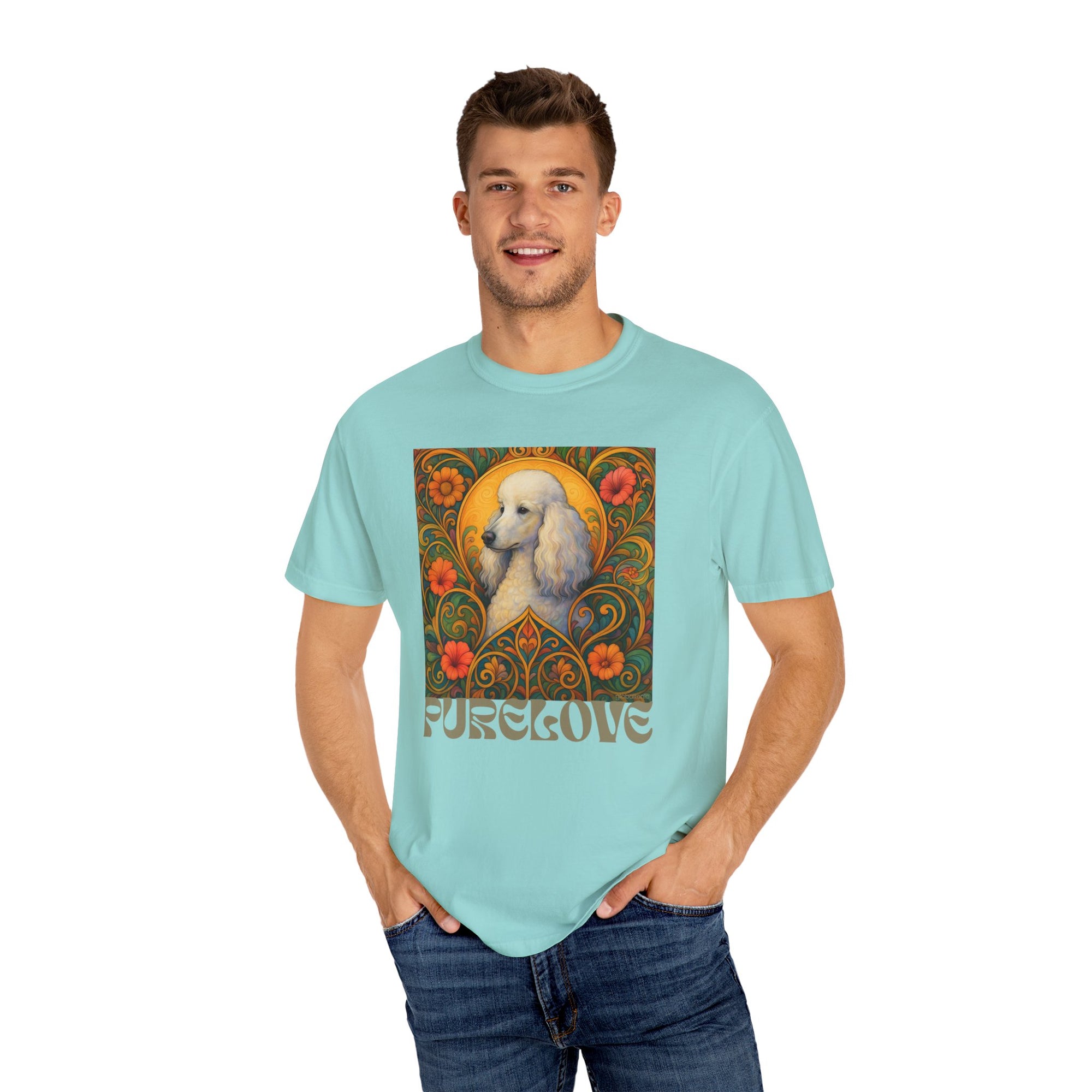 White Poodle Vintage Graphic T-Shirt – Unisex Cotton Tee for Dog Lovers